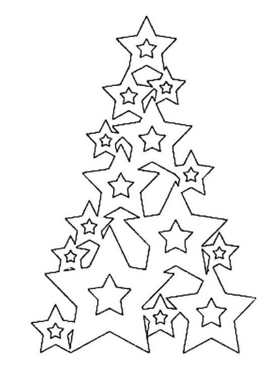 Елка из звезд новогодняя - шаблон для вырезания
